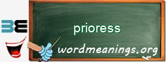 WordMeaning blackboard for prioress